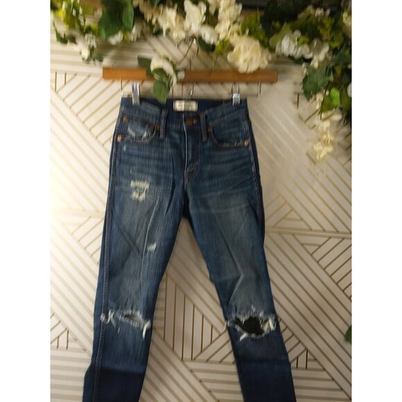 MADEWELL Women's 9" High Riser Skinny Skinny Dark Wash Size 24 READ - Picture 5 of 12